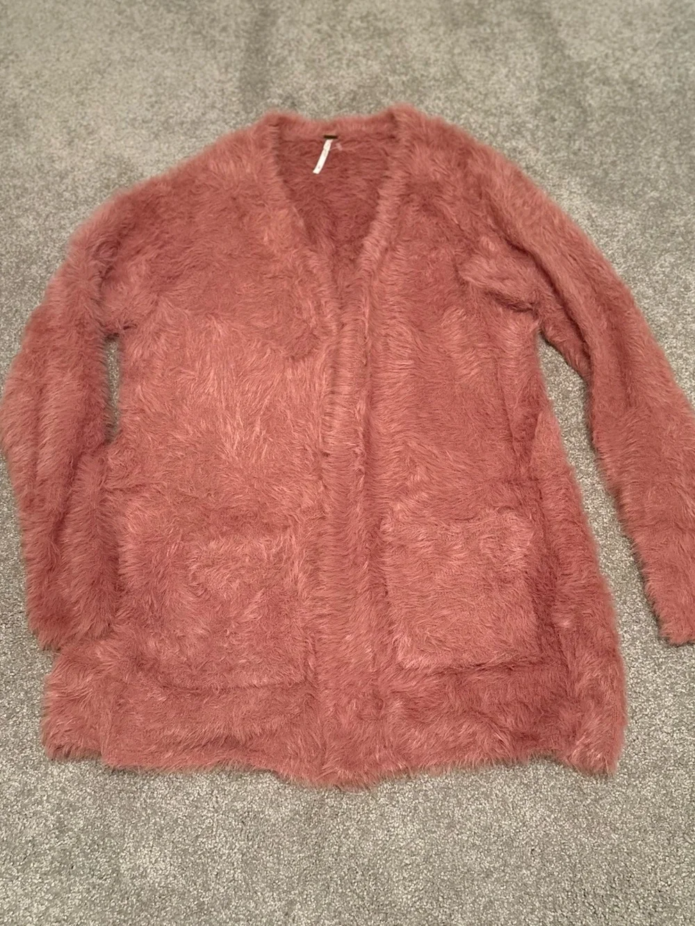 Free People Blush Rose Teddy Open-Front Jacket